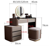 Meubles-lavabos haut de gamme modernes européens en bois massif écologiques avec miroirs éclairés réglables, taille et couleur personnalisables pour chambre et salon