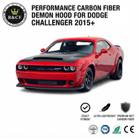 Capot ventilé en fibre de carbone style démon pour Dodge Challenger 2015-2024