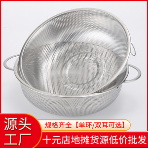 Stainless Steel Drain Basket Fine Mesh Set For Rice Vegetables Washing Colander Strainer Kitchen Use - Product Image 5