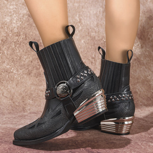 Botas Chelsea Vaqueras Personalizadas con Punta Puntiaguda para Hombre y Mujer, Botas de Tobillo para Actuaciones Escénicas, Banquetes, Estilo Europeo y Americano - Product Image 6