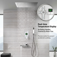Système de douche de pluie encastré au plafond pour salle de bain, ensemble de robinetterie de douche dissimulée avec douchette à main et mitigeur chaud/froid