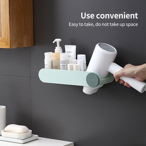 Sanga ABS Mini <b>Plastic</b> Bathroom <b>Storage</b> <b>Shelf</b> Wall-Mounted Hairdryer Holder Rack - Product Image 4