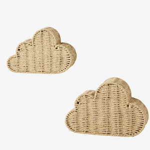 Ensemble d'<span class=keywords><strong>étagère</strong></span>s murales en rotin en forme de nuage tissé à la main, <span class=keywords><strong>étagère</strong></span> de rangement en <span class=keywords><strong>osier</strong></span> naturel pour la chambre d'enfant, <span class=keywords><strong>étagère</strong></span> murale décorative pour la décoration de la chambre d'enfant - Product Image 4