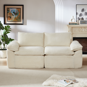 Ensemble de canapés modernes en velours côtelé convertible, pour appartement et hôtel, se combinent librement pour une expérience d'assise confortable - Product Image 5