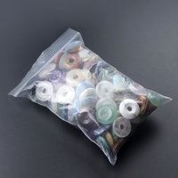 Perles à grand trou en pierre naturelle (Quartz Rose, Cristal, Agate) de 20 mm, 1 pièce, pour la fabrication de colliers, bracelets, bijoux et accessoires, cadeau