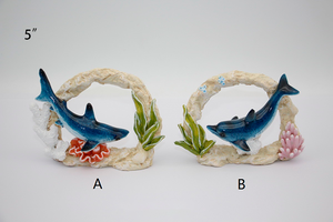 Statue e figurine di animali marini in poliresina all'ingrosso - Decorazioni da tavolo ecologiche in stile spiaggia per delfini, squali, tartarughe marine e <span class=keywords><strong>manta</strong></span> - Product Image 4