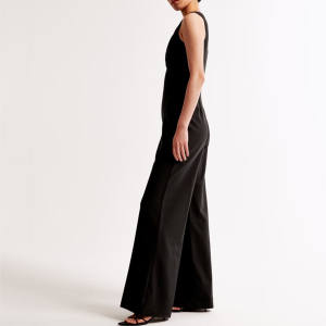 Großhandel Schicker Eleganter Abendanzug Bürodamen Hochgeschnittener Asymmetrischer Atmungsaktiver Design-Jumpsuit mit Einer Schulter und Weitem Bein - Product Image 6