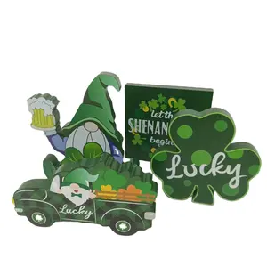 Best Selling European Style St. Pat's Wooden Crafts Ornaments Custom Size and Shape Carved Decoration for Holiday Season