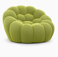 Fauteuil de relaxation électrique moderne et simple, en forme de citrouille, avec revêtement en tissu laine d'agneau et rembourrage en EPS, une place pour salon
