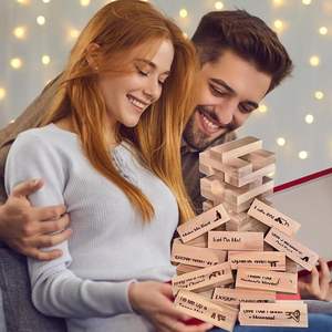 Lust Tower Tumble Tower Blocks Set Adultes et Couples Date Night Jeu d'empilage en bois pour la Saint-Valentin - Product Image 5