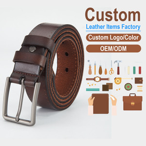 Men's Top Layer Pure Cowhide Belt Trendy Casual Genuine Leather Pin Buckle Waist Strap Versatile New Fashion <b>Accessory</b> - Product Image 1