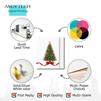 Cartes de remerciement personnalisées pour les fêtes de fin d'année, événements de Noël, cartes de vœux en papier couché 300 g/m² avec enveloppe pour entreprises, vente en gros