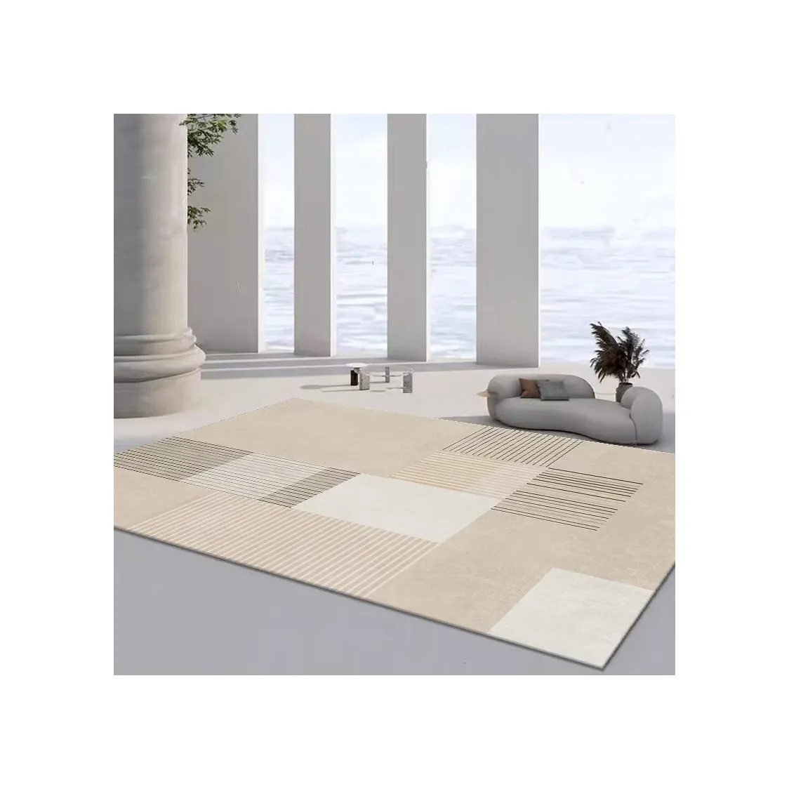 Achine-alfombra peluda para el hogar, alfombra de poliéster no tejida, hecha de poliéster