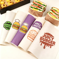 Kertas Roti Anti Minyak Putih Food Grade 40gsm dengan Logo Custom untuk Pembungkus Makanan Cepat Saji