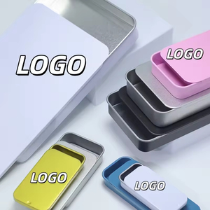 Caja metálica deslizante rectangular pequeña vacía personalizada al por mayor de fábrica para jabón sólido perfumado de menta reciclable - Product Image 1