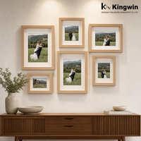 Cadres photo verticaux classiques Fuling en bois naturel 6x8 pouces, durables, légers, écologiques, en plexiglas, pour présentation sur table, pour la maison