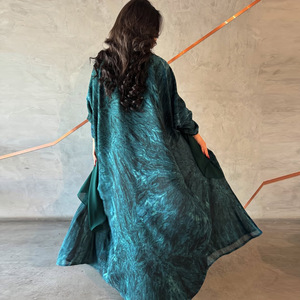 Eleganti abiti da donna musulmani di alta qualità Dubai turco signore aperte Abaya lungo abbigliamento tradizionale Cardigan stampato - Product Image 2