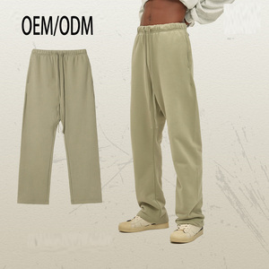Pantalones de chándal de algodón de peso medio con logo grabado vintage personalizado, unisex, holgados, de pierna ancha recta, estilo baggy, acampanados y de colores. - Product Image 2