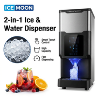 Machine à glaçons commerciale et distributeur d'eau et de glaçons de comptoir : 22L/h, 2-en-1 (glace + eau réfrigérée + mélange), acier inoxydable 304, Plug-and-play, silencieux ≤45dB
