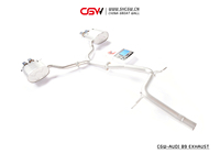 Système d'échappement actif en acier inoxydable de 1,5 mm d'épaisseur avec catalyseur intégré pour Audi A4/A5 B9 3.0T 2016-2024 Électrique