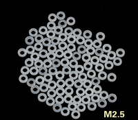 Entretoises plates en nylon M2.5, rondelles en plastique nylon, entretoises plates transparentes, joints isolants en plastique pour fixations à vis