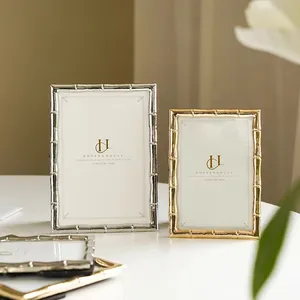 Metal Photo Frame Custom Creative Bamboo Leaf Photo Frame Light Luxury Personality Stage 6 Inch 7 Inch Photo Frame