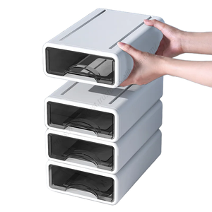 Vente en gros de tiroirs de rangement en plastique pour articles divers, deux tailles, pour bureau et maison, empilables - Product Image 1