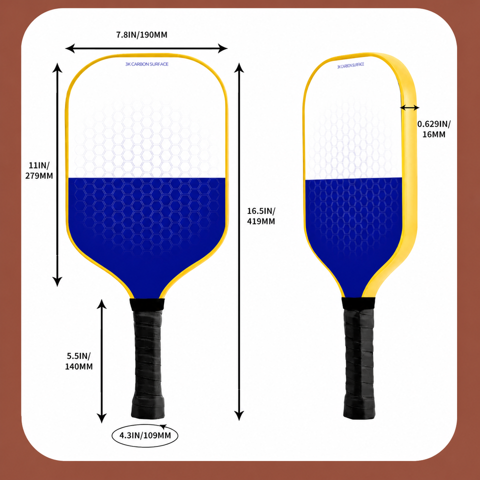 Key Core Paddle Custom Pickleball Paddle Cold Press Full Carbon Fiber Honeycomb Outdoor ...