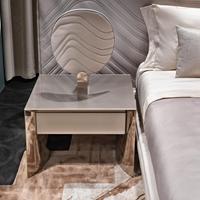 Tables de chevet intégrées en métal laqué, style italien de luxe léger, durables, avec tiroirs, ensemble de meubles de chambre modernes pour appartement et salle à manger
