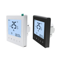 Thermostat intelligent Hotowell Modbus pour ventilo-convecteur 100-250V, 4 tuyaux, pour systèmes CVC, économie d'énergie, régulateur de température ambiante