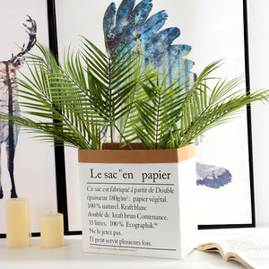 O-X0050 La Migliore vendita piante artificiali foglie di palma di plastica decorativa verde foglie di erba simulazione verde fiore decorazione - Product Image 3