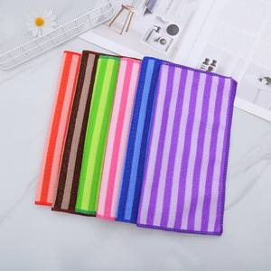 Striped <b>Microfiber</b> Kitchen <b>Towel</b> Rectangle Oil Absorbing Stain Removing Thickened For Kitchen Use - Product Image 1