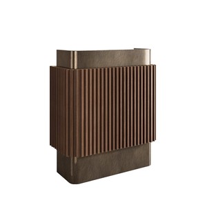 Mostrador de Recepción de Oficina Personalizado, Pequeño, de Estilo Industrial, de Acero Inoxidable Dorado, Mueble de Barra para Caja - Product Image 6