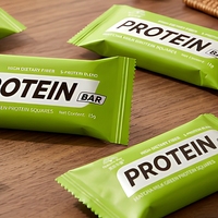 Barre protéinée verte au matcha, mini carrée, supplément énergétique à base de soja et de quinoa, collation