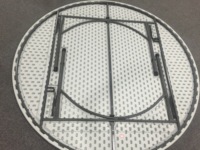 Table ronde pliable de 5 pieds pour 10 personnes, robuste en HDPE, idéale pour le camping et les banquets en extérieur