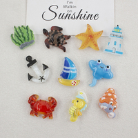 Breloques transparentes en résine d'animaux marins pour la décoration de pendentifs et d'accessoires capillaires DIY en colle crème
