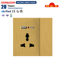 Prise murale universelle multifonction 2 gangs 1 voie avec voyant néon, ports USB-A et USB-C, interrupteurs intégrés, fabrication OEM
