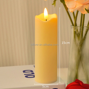 Festival Navidad realista marfil cera baterí<span class=keywords><strong>a</strong></span> LED <span class=keywords><strong>vela</strong></span> sin llama con llama móvil plástico luces eléctricas Pilar <span class=keywords><strong>vela</strong></span> <span class=keywords><strong>a</strong></span> granel - Product Image 2