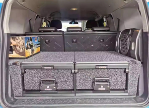 Sistema di Cassetti Scorrevoli in Acciaio per Bagagliaio <span class=keywords><strong>SUV</strong></span> con Supporto per Frigorifero per Land Cruiser LC100 LC80 LC200 - Product Image 2