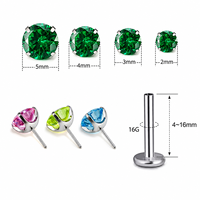 Vente en gros de bijoux de piercing pour le nez en titane ASTM F136 16G, avec grappe de zircons CZ sans filetage et système push-pin, idéal comme cadeau