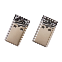 Conector USB Tipo C Macho de 24 Pines, USB 2.0 C a C, Carga Rápida PD de 60W, Capacitor Integrado de 10nF, 5A, SMD DIP PCB