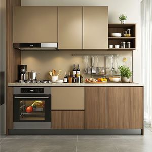 Ensemble de meubles de cuisine en chêne massif modulaire complet de style moderne de luxe avec portes en bois écologiques OE HOME Utilisation hôtelière - Product Image 6