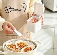 Nouvel Arrivage – Boîte à Épices Murale Sans Perçage avec Couvercle, Récipient Multi-Grilles pour Assaisonnements et Condiments, Organisateur de Cuisine