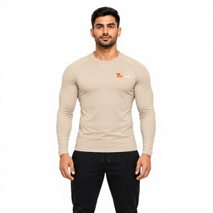 เสื้อยืดแขนยาวรัดรูปสำหรับผู้ชาย 235 GSM โพลีเอสเตอร์ผสมสแปนเด็กซ์ สำหรับออกกำลังกาย ยืดหยุ่นได้ ผลิตโดยผู้ผลิต OEM - Product Image 1