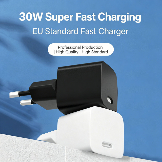 High Quality Gan 30W Dual USB-A Fast Charger Reliable Wall Adapter Fireproof ABS+PC Power Block for Smart Devices