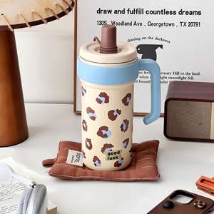 Seaygift mode mignon <span class=keywords><strong>chat</strong></span> dessin animé vide thermique isolé <span class=keywords><strong>tasse</strong></span> à café filles <span class=keywords><strong>infuseur</strong></span> à thé grand gobelet de glace <span class=keywords><strong>tasse</strong></span> avec poignée - Product Image 4