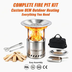<span class=keywords><strong>Mini</strong></span> <span class=keywords><strong>Chimenea</strong></span> de Acero Inoxidable 304 de Doble Combustible (<span class=keywords><strong>Bioetanol</strong></span> y Pellets de Madera) para Mesa, Ideal para Camping, Barbacoa y Asados - Product Image 4