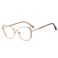 Monture optique de haute qualité et tendance pour femme, style plein cadre, verres PC, protection anti-lumière bleue, design durable et flexible, solide