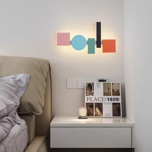 Hfshanks Macaron Color Wall Lamp Led <b>Touch</b> Control 220V Acrylic Lampshade Bedroom Living Room Decorative <b>Lighting</b> - Product Image 3