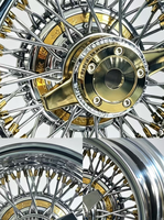 Roue à rayons croisés de haute qualité 13x7 13 pouces 72 rayons avec moyeu Zenith et spinner pour Lowriders